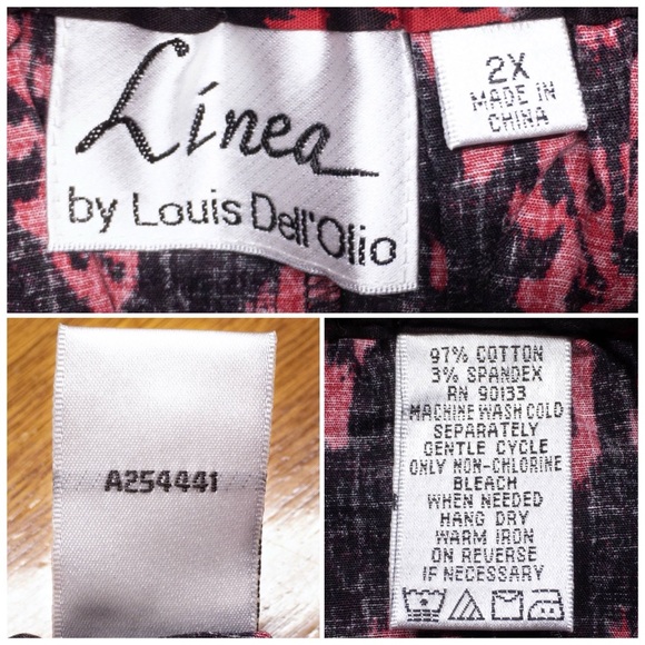 Linea by Louis Dell'Olio Ikat Printed Pull-On Skirt, 2X Black-Red Combo A254441 - Picture 10 of 11